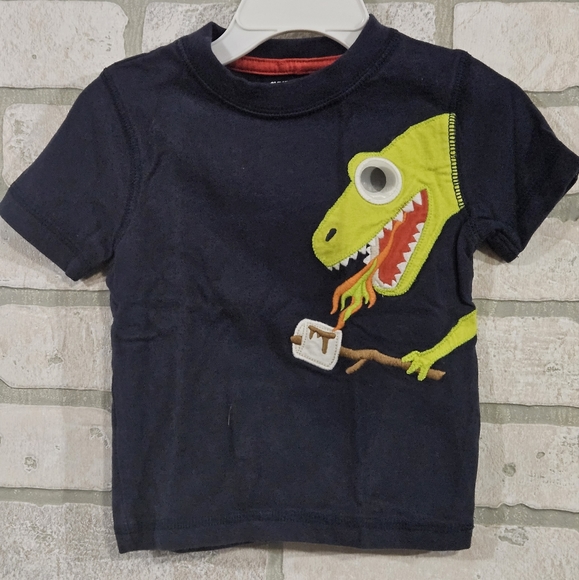 Gymboree Boys Dino Day Camp Magic Eye Dinosaur Short Sleeve Tee- Size 6-12 M - Picture 1 of 4